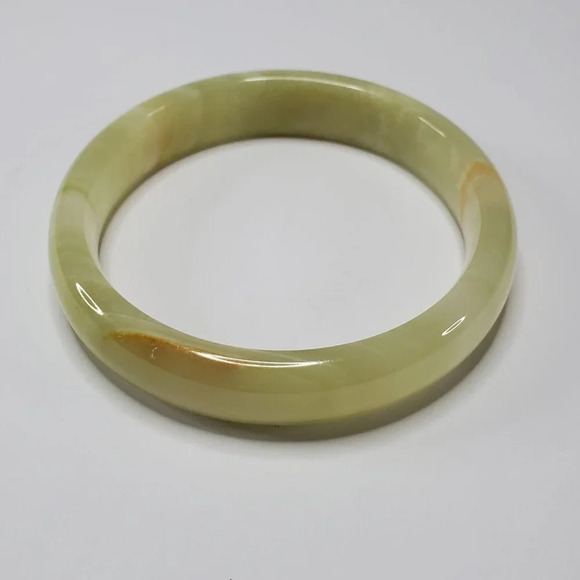 Natural Jade, Jadeite Stone Bangle Bracelet 2.25 inch 57.15 mm opening - Picture 9 of 10